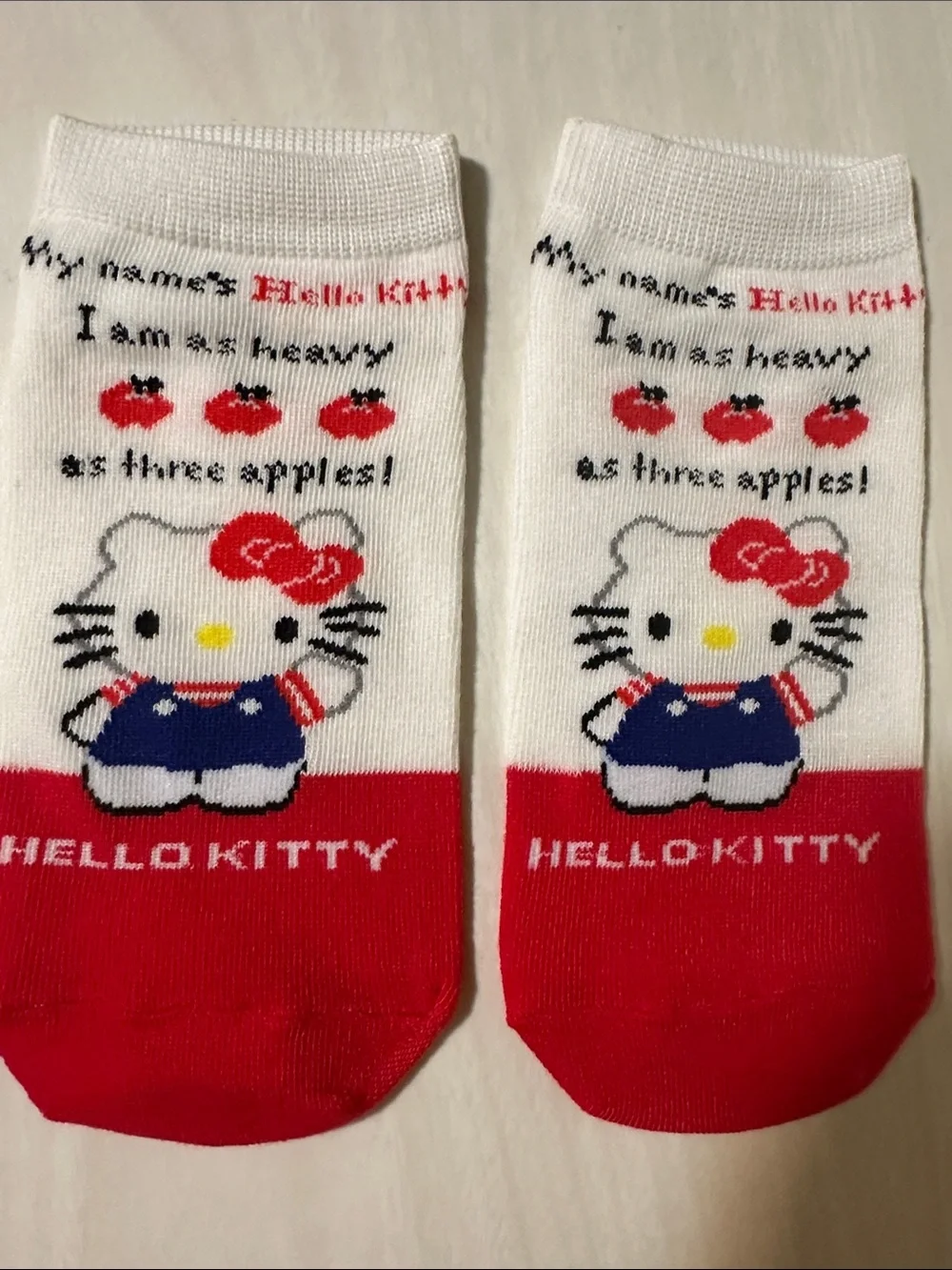 Hello Kitty White, Red & Blue Character ankleSocks